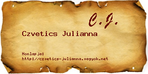 Czvetics Julianna névjegykártya